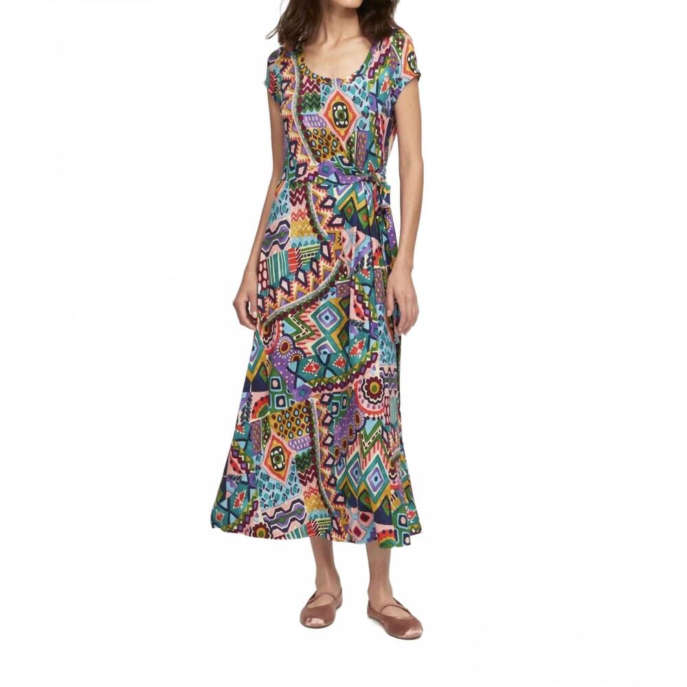 NEW ALDO MARTINS nadin faux-wrap dress in multi